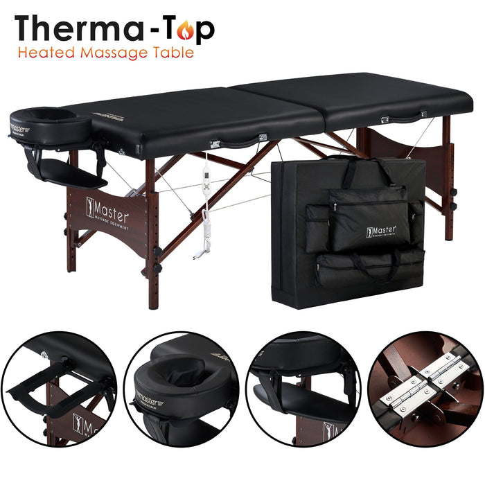 Master Massage 71cm Roma Portable Massage Table Package with THERMA-TOP