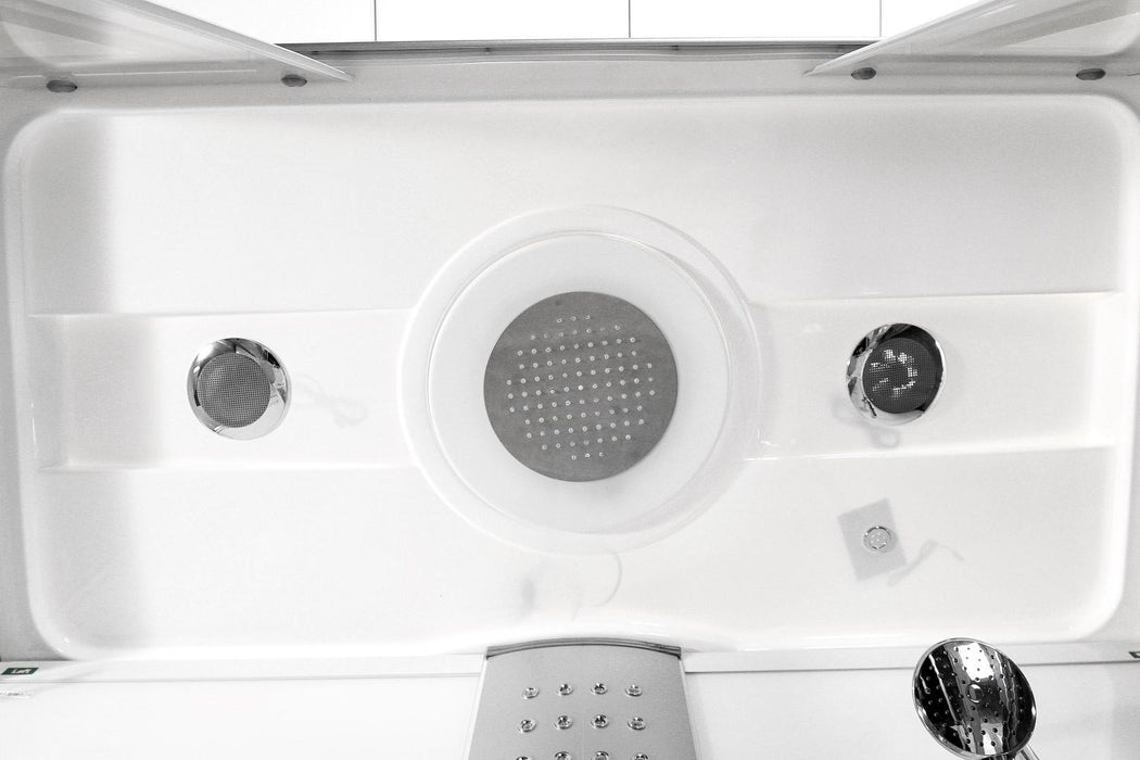 LWW5 1600mm x 850mm Steam Shower Cabin Whirlpool and Airspa Bath - White